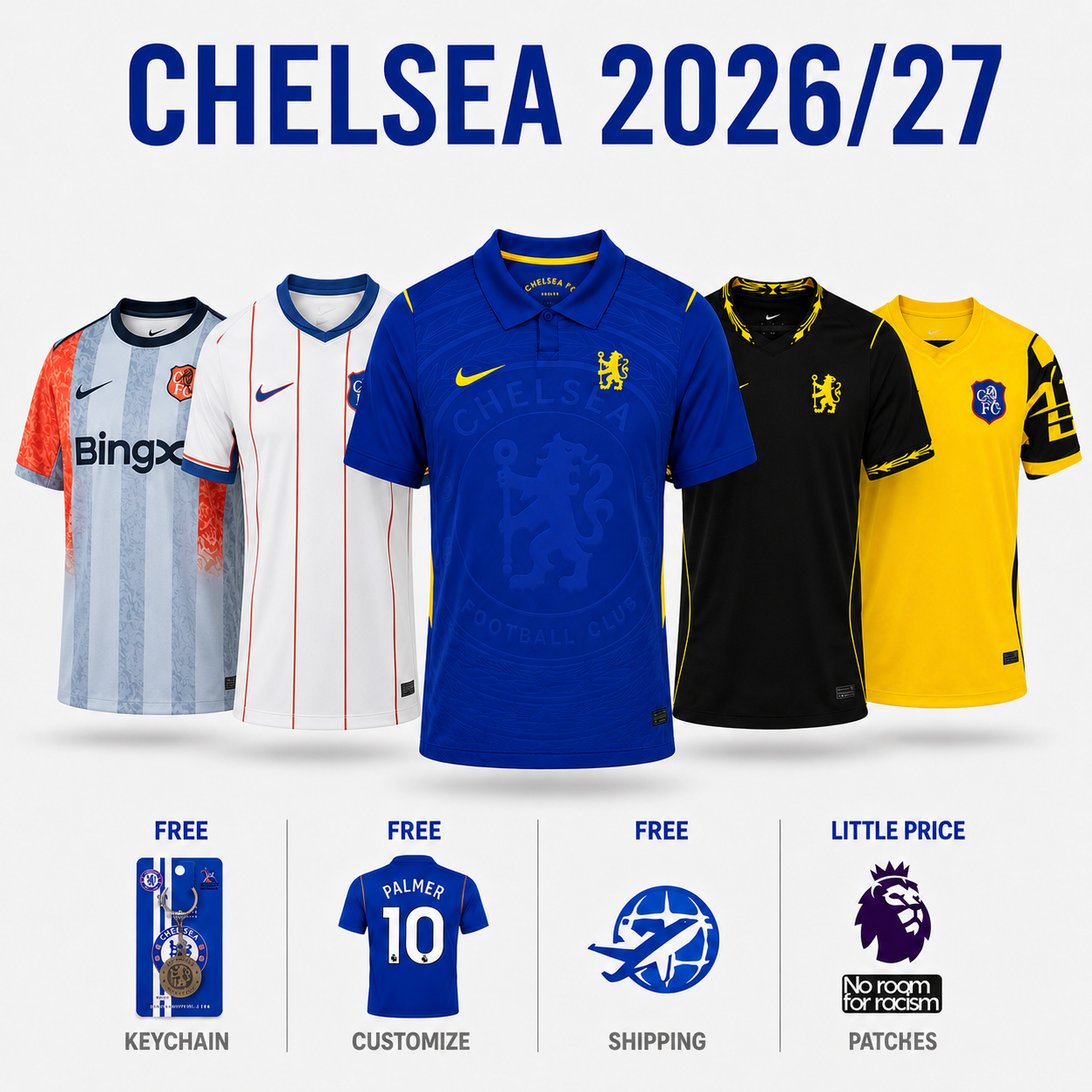 COMBO Chelsea 26/27 - Home, Away, Third, Pre-Matching and Special Edition - Fan Version