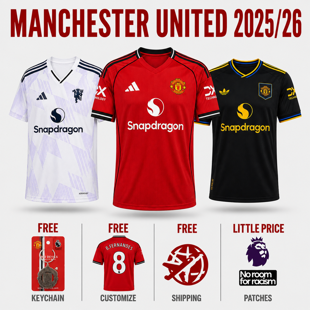 COMBO Manchester United 25/26 - Home, Away and Third