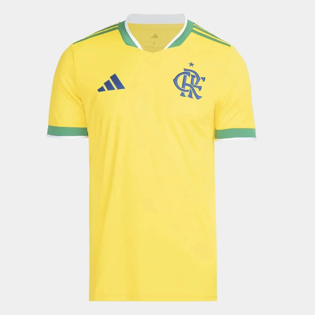 Camisa Masculina Flamengo Brasil 2026 - Amarelo+Verde