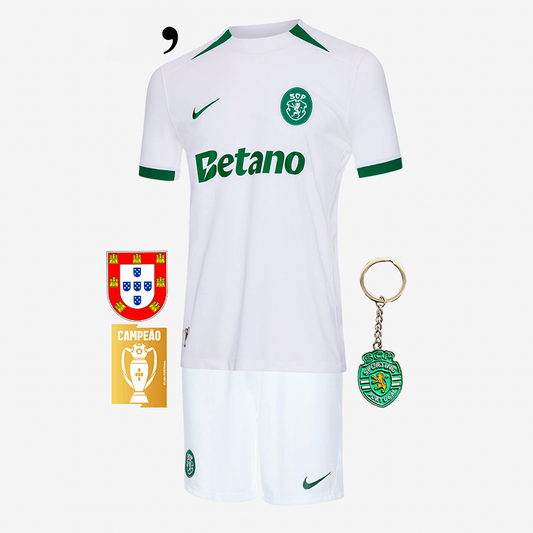 Conjunto Infantil Sporting Alternativa 2024/25 - ÚLTIMAS UNIDADES! 🔥💚