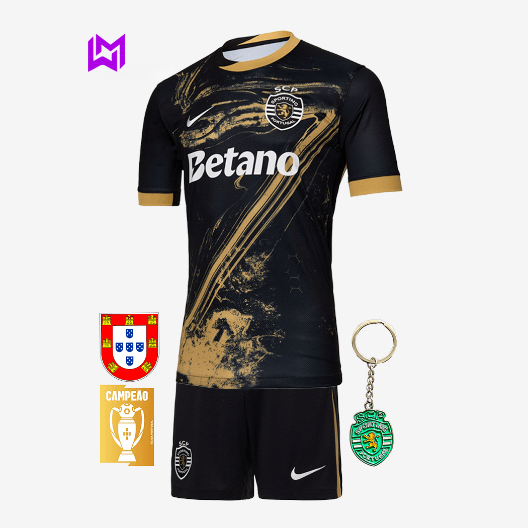 Conjunto Infantil Sporting Terceiro “7” Ronaldo 2024/25 - LANÇAMENTO! 🔥💚
