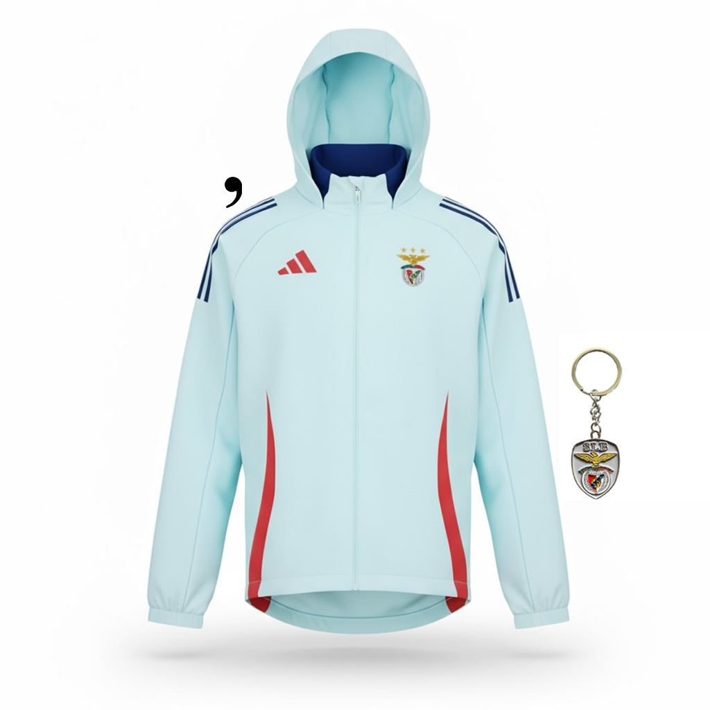 Casaco azul/vermelho 2025/26 fecho completo Benfica