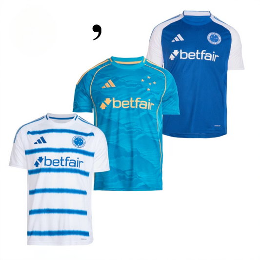 Cruzeiro Home, Away e Third 2025/26 - Kit 3 - Fan Version