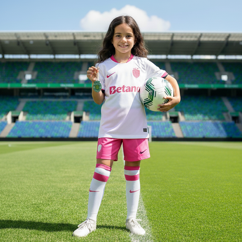 Conjunto Infantil Sporting 2025/26 - LANÇAMENTO! 🔥🩷