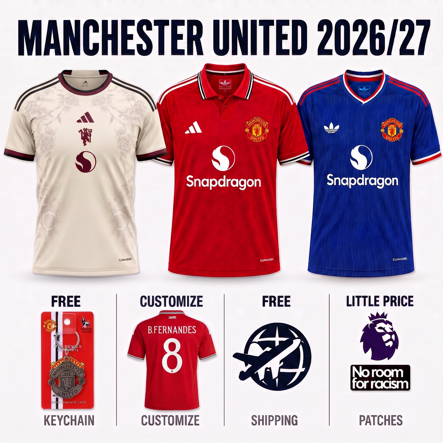 COMBO Manchester United - Home, Away and Third 2026/27 - Fan Version